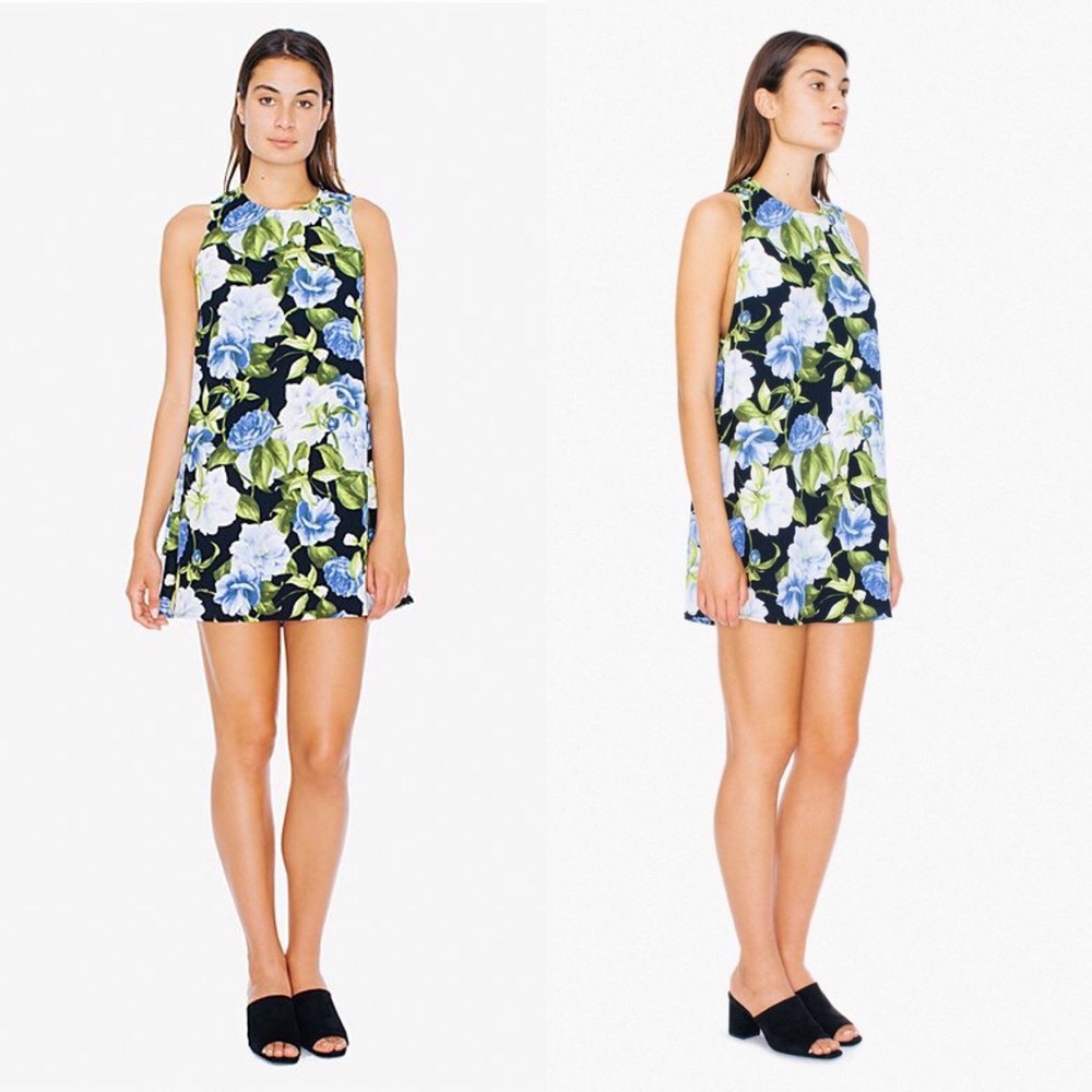 American Apparel Floral Print Chiffon Shift Dress